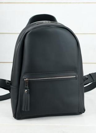 Женский кожаный рюкзак "лимбо", размер большой, натуральная кожа grand, цвет чёрный1 фото