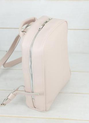 Жіночій шкіряний рюкзак "анталія", гладка шкіра, колір пудра2 фото