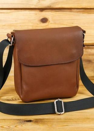 Кожаная мужская сумка tomas light, натуральная кожа итальянский краст, цвет коричневый1 фото