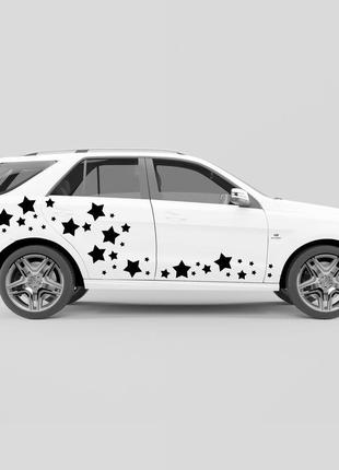 Наклейка цветная виниловая самоклеящаяся декоративная с оракала на автомобиль "звезды" (цвет на выбор)