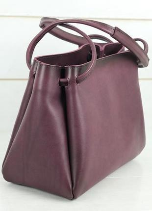 Шкіряна жіноча сумочка "азія", натуральна шкіра італійський краст, колір бордо3 фото
