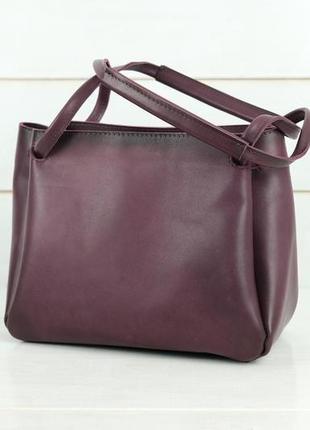 Шкіряна жіноча сумочка "азія", натуральна шкіра італійський краст, колір бордо2 фото