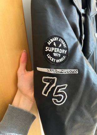 Косуха superdry (кожаная куртка)4 фото