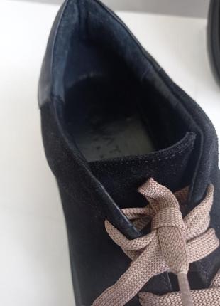 Кроссовки из замши и кожи, цвет черный, размер 39-25,5 см6 фото
