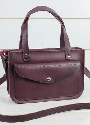 Жіноча шкіряна сумка емілі, натуральна шкіра італійський краст, колір бордо