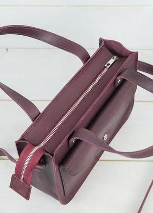 Жіноча шкіряна сумка емілі, натуральна шкіра італійський краст, колір бордо2 фото