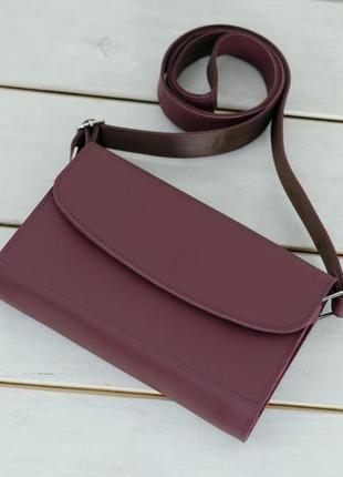 Жіноча шкіряна сумка кайлі, натуральна шкіра grand, колір бордо1 фото