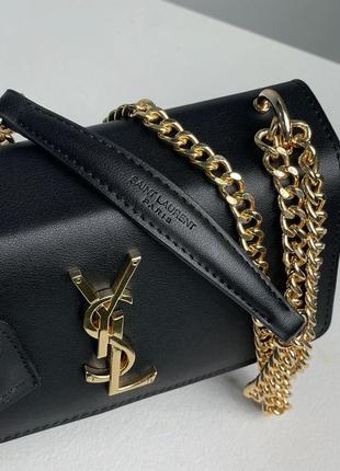 Сумка женская в стиле yves saint laurent sunset big chain black/gold '6 фото