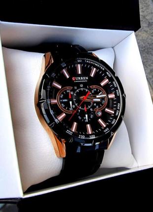 Черные мужские наручные часы curren / курен2 фото