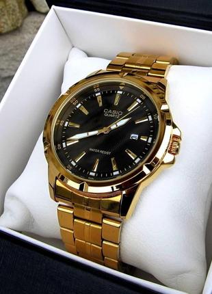 Золотые мужские наручные часы casio / касио3 фото