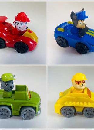 Набор машинок "щенячий патруль”, 10см, инерционные, 4 вида, с фигуркой