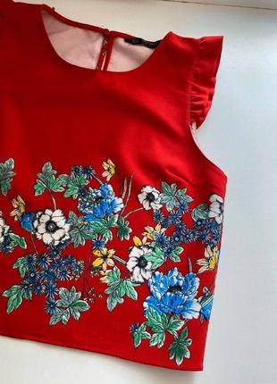 Чорна блуза з квітами в етнічному стилі розмір 34 zara розпродаж