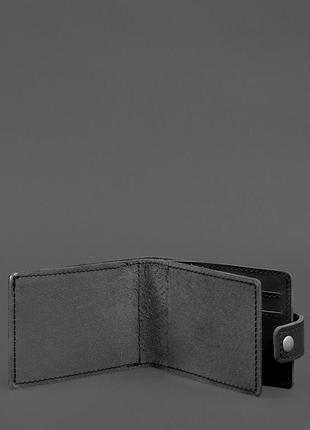 Шкіряна обкладинка-портмоне для посвідчення учасника бойових дій (убд картонний документ) чорна2 фото