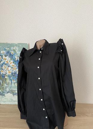 Блузка нарядная черная4 фото