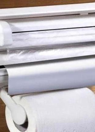 Кухонный тройной держатель triple paper dispenser 3 в 1 для бумажных полотенец пищевой пленки и фольги1 фото