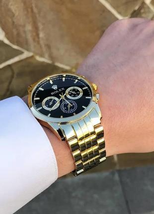 Чоловічі золоті кварцові годинники rolex daytona / ролекс8 фото