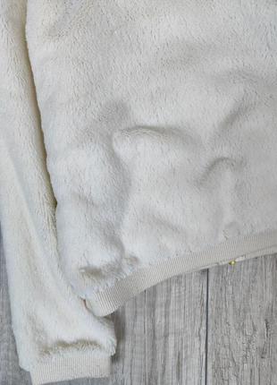 Кофта для девочки h&m меховая на молнии молочного цвета размер 122/128 (7-8 лет)7 фото