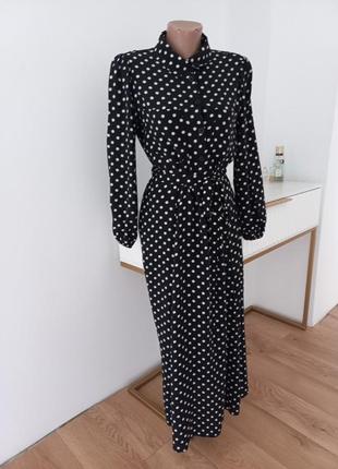 Zara плаття міді в горохи 100% віскоза м-розмір