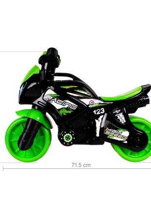 Каталка-біговів "мотоцикл" технок 5774txk чорно-салатовий музичний від imdi2 фото
