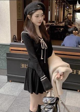 Комплект юбка и кофта в корейском стиле6 фото