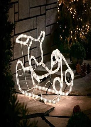 Led 3d санки декоративні "северний олень" melinera 25 x 33 x 60 см