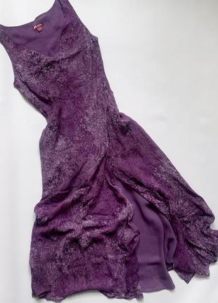 Довга шовкова сукня бузкового кольору від monsoon1 фото