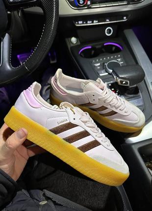 Крутезные кеды adidas samba platform clear pink