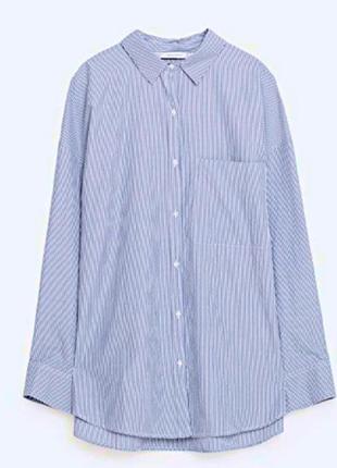 Рубашка оверсайз в полоску zara