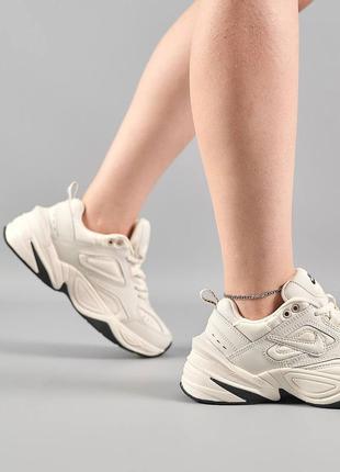 Женские кроссовки nike m2k tekno beige5 фото