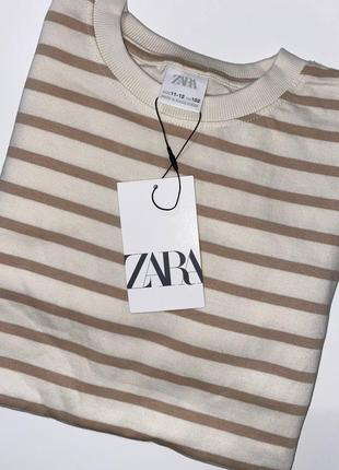 Смугаста щільна футболка лонгслів реглан zara4 фото