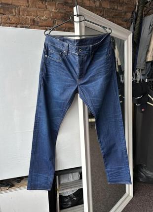 Очень крутые, оригинальные джинсы g-star raw 3301 slim dark blue3 фото