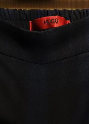 Hugo boss брюки штаны шерсть вискоза сине-черная клетка высокая посадка7 фото