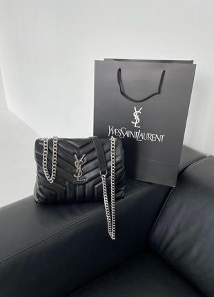 Сумка жіноча в стилі  yves saint laurent college black leather