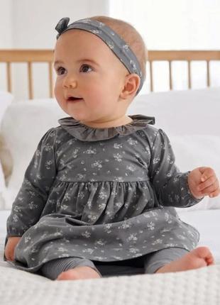Дитяче плаття з мусліновим коміром next 3-6 місяців1 фото
