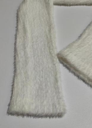 Укороченный молочный белый кроп свитер травка на один рукав лонгслив кофта джемпер реглан3 фото