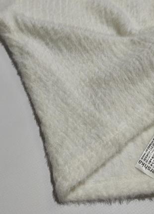 Укороченный молочный белый кроп свитер травка на один рукав лонгслив кофта джемпер реглан5 фото