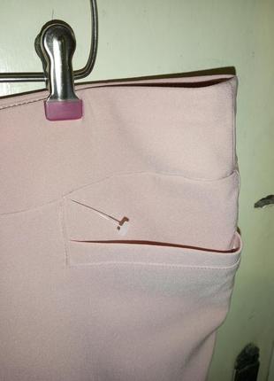 Супер-стрейч,укороченные,нарядные,персиковые брюки с карманами,мега батал3 фото