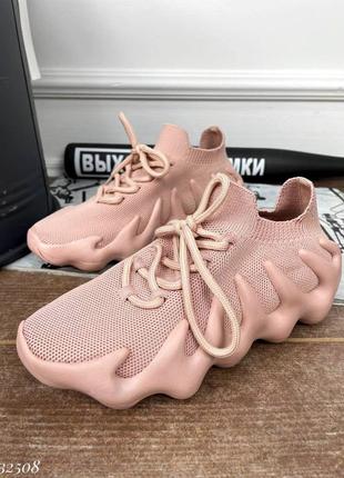 ▪️тренд «adidas yeezy 450 cloud» женские кроссовки стиль бренд адидас изи розовые пудра пудровые текстиль текстильные легкие удобные весна лето осень