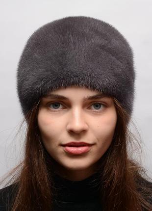 Женская норковая шапка-кубанка