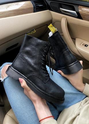 Ботинки dr. martens classic black замш черевики4 фото