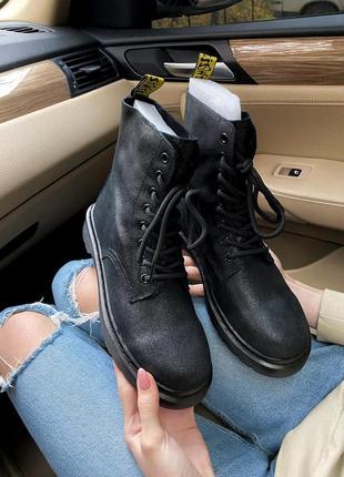 Ботинки dr. martens classic black замш черевики5 фото