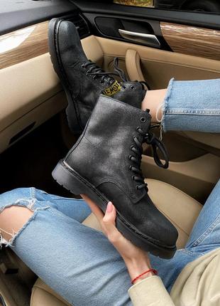 Ботинки dr. martens classic black замш черевики7 фото