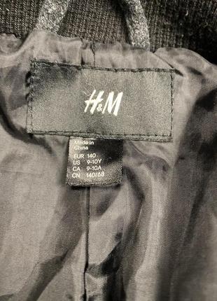 Детское пальто h&m (эйч энд эм 9-10 лет 134-140 см идеал оригинал серо-черное)5 фото