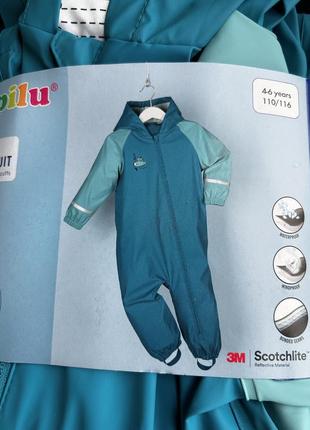 Куртка дождевик 2/3/4/5/6 лет lupilu непромокаемая прорезиненная на флисе грязепруф lupilu