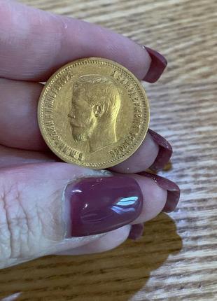 Продам золотая монета 10 рублей 1899 николай 2