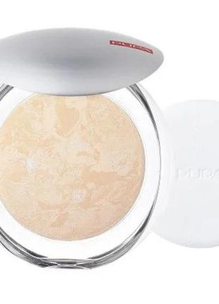 Компактная запеченная пудра для лица pupa luminys silky baked face powder 01 ivory beige, 9 г