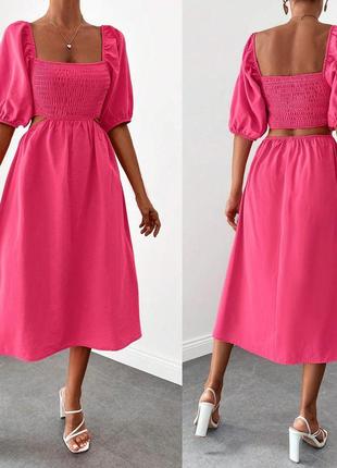 Новое розовое платье миди shein2 фото
