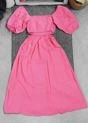 Новое розовое платье миди shein5 фото