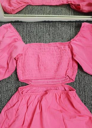 Новое розовое платье миди shein8 фото