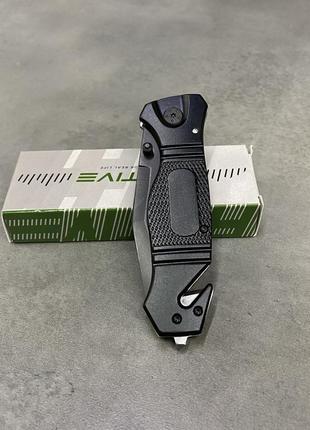 Складной армейский нож active lifesaver, цвет – черный, нержавеющая сталь, складной нож для военных